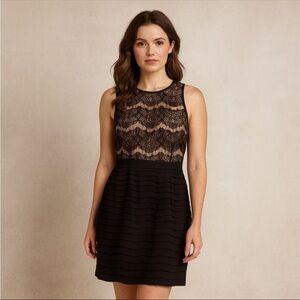 Scarlett Womens Black Lace and Ruffle Dress Size 16 whimsigoth, witchy vibe!